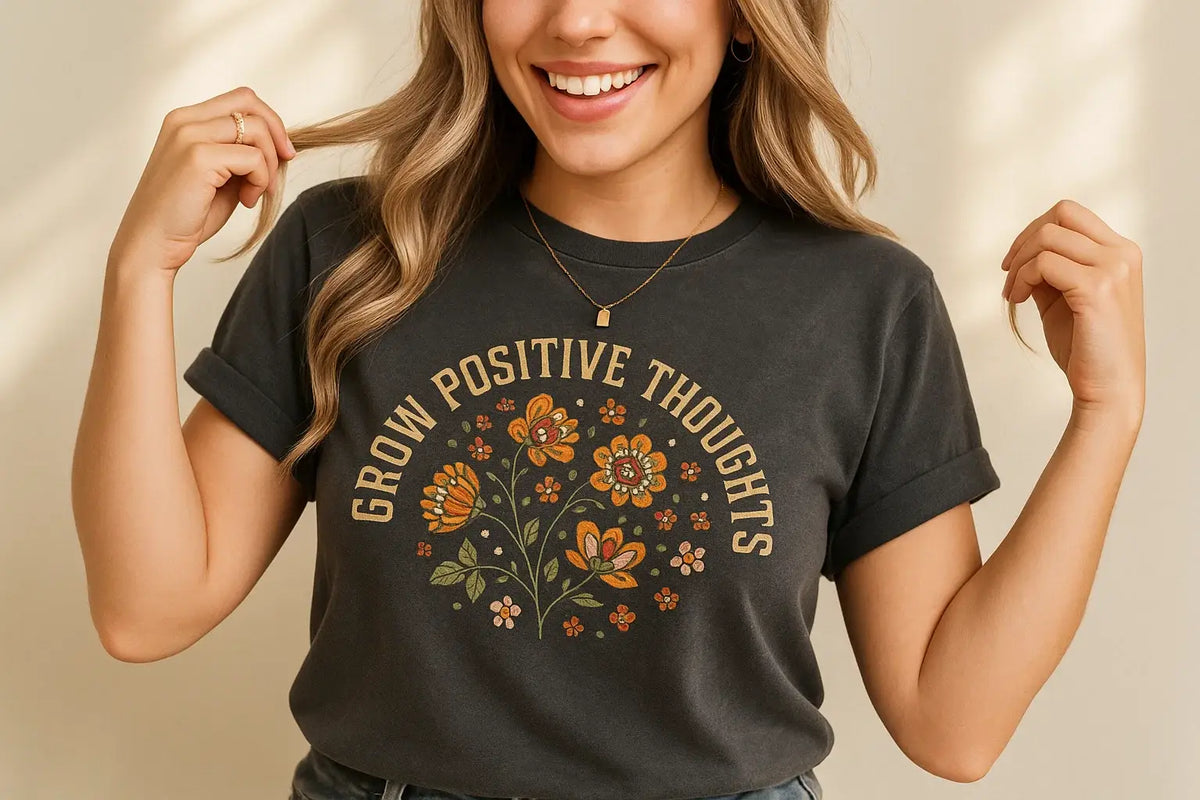 Grow Positive Thoughts T-Shirt Bella Canvas