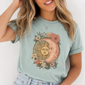 Sun and Moon Floral T-Shirt, Boho Graphic Tee