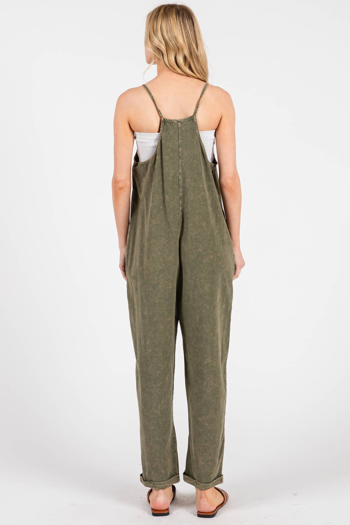 Washed Cami Roll-up Jumpsuit