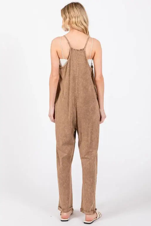 Washed Cami Roll-up Jumpsuit