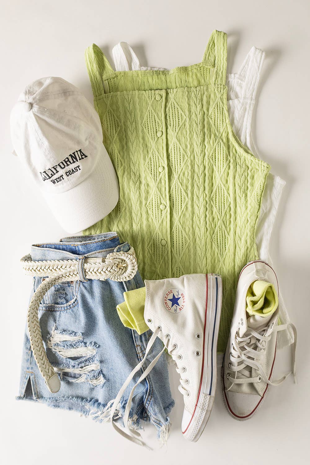 Textured Sleeveless Button Down Top