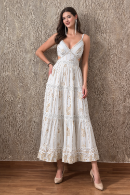 Bohemian Paisley Print Tiered Maxi Dress