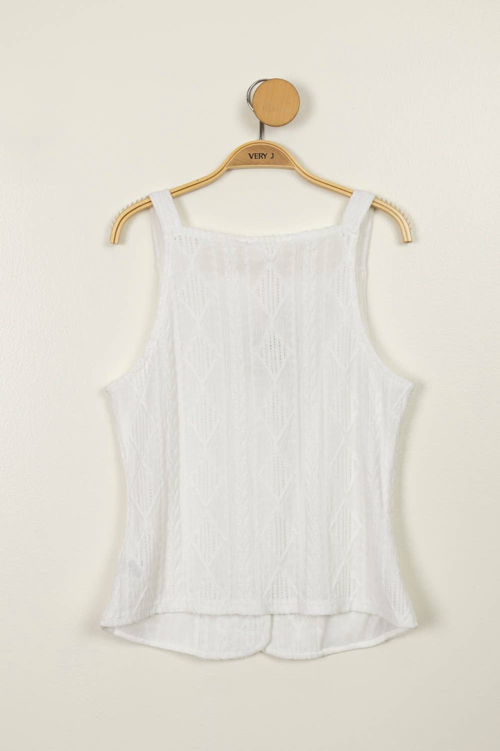 Textured Sleeveless Button Down Top