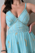 Bohemian Paisley Print Tiered Maxi Dress