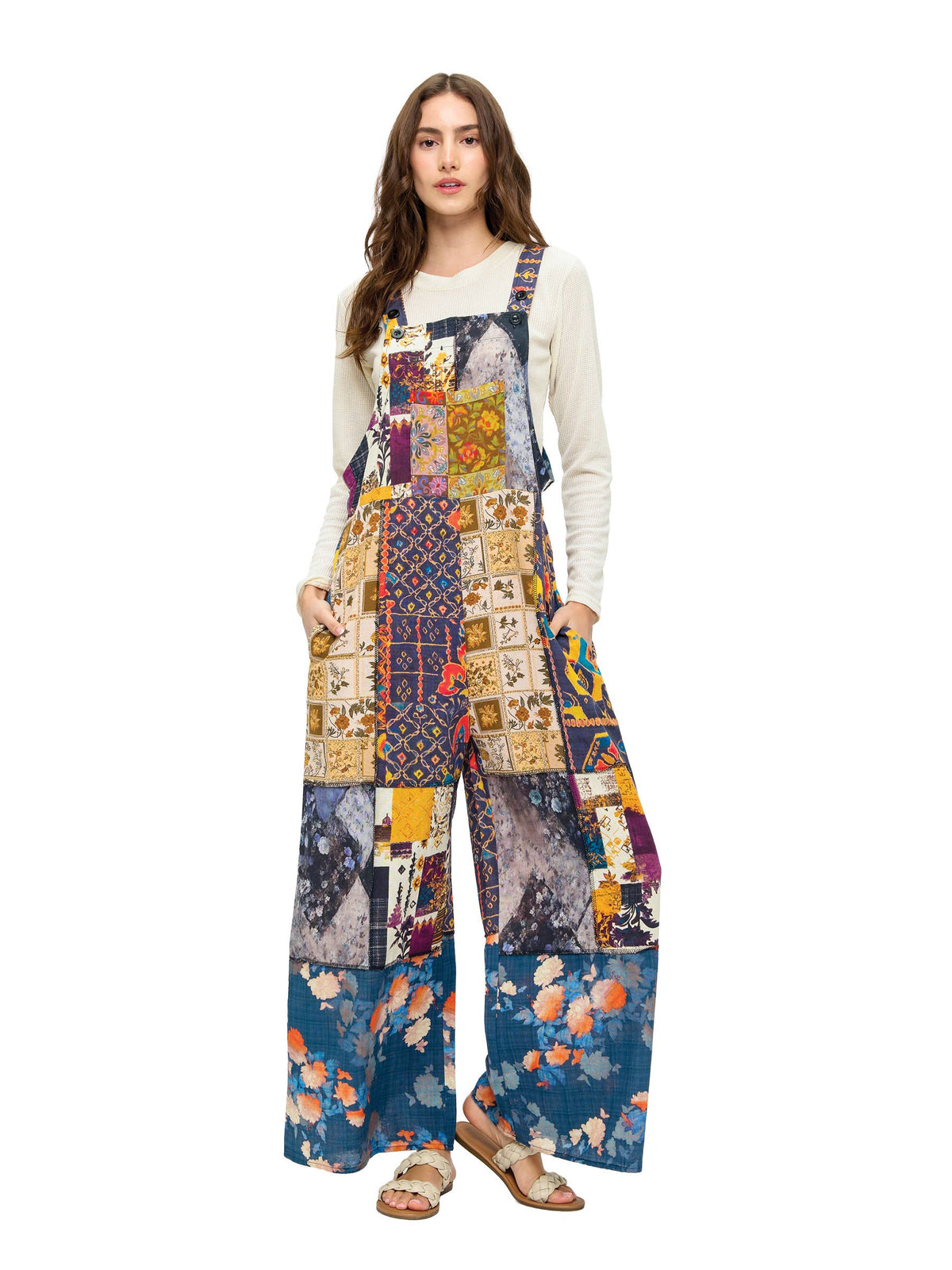 Boho Overall Patchwork Botanical