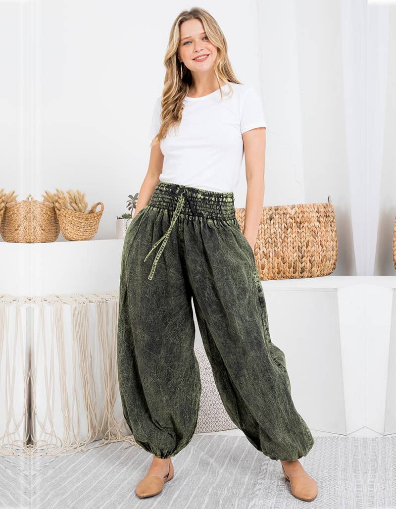Stone Washed Harem Pant